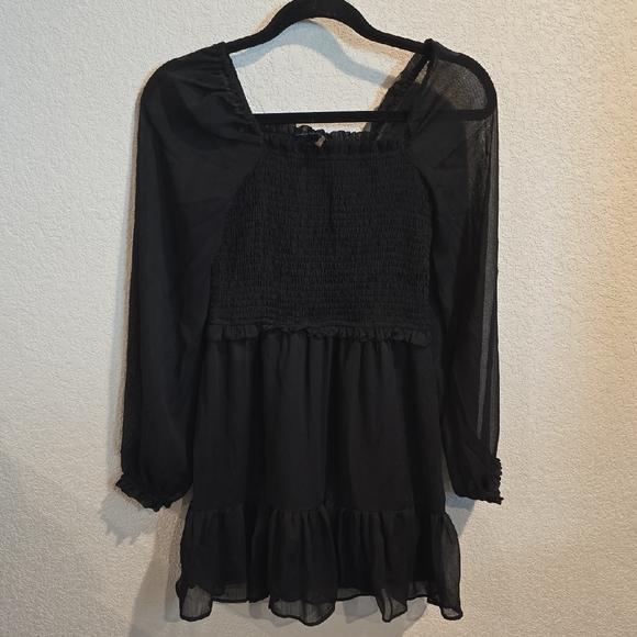 1. State Black Smocked Dress - Picture 1 of 4